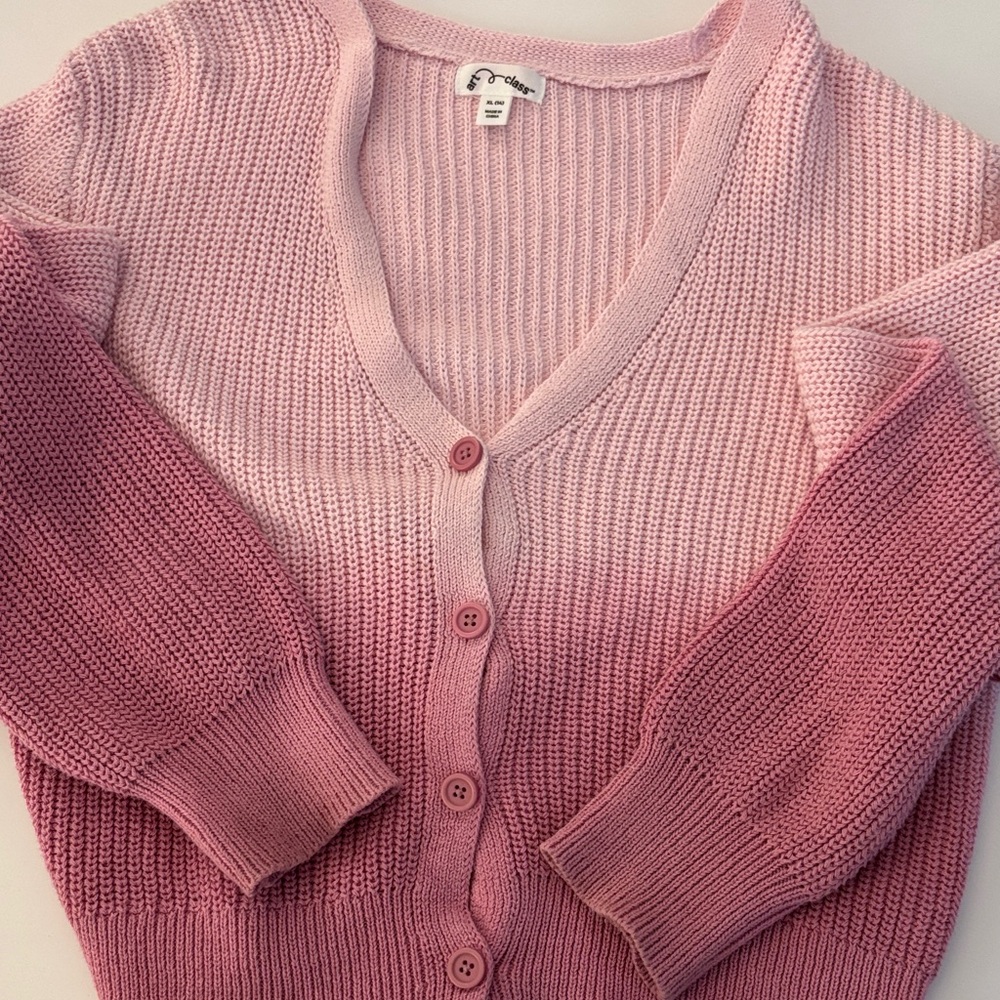 Art Class Pink Ombré Cardigan